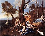 Nicolas Poussin Famous Paintings - The Nurture of Jupiter